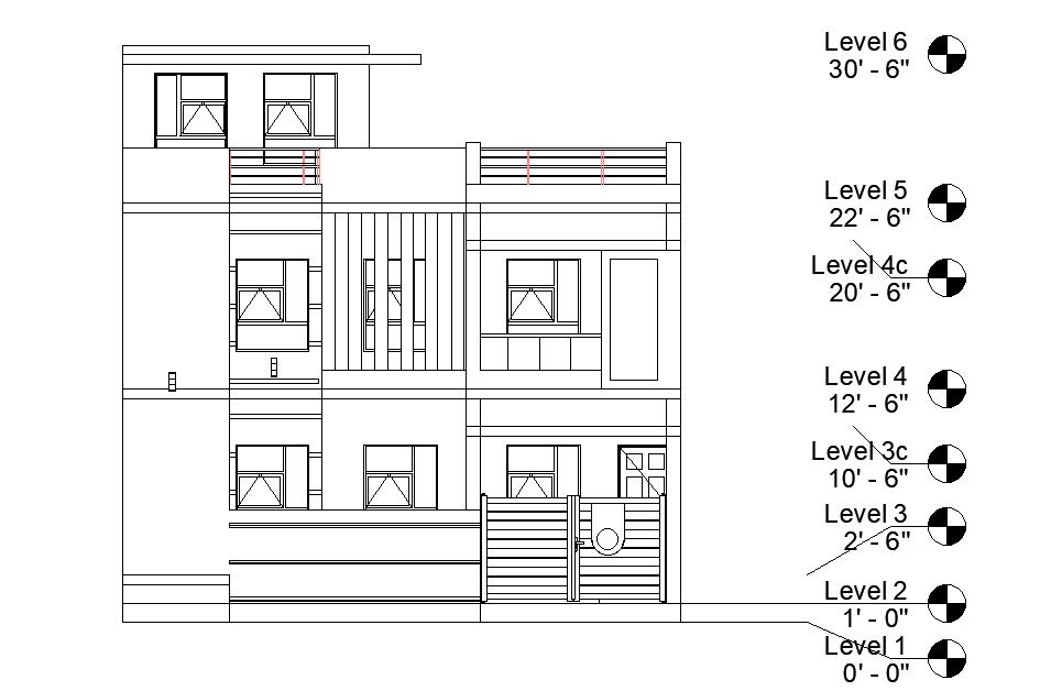 South face elevation of 30'x40' East facing house plan is given as