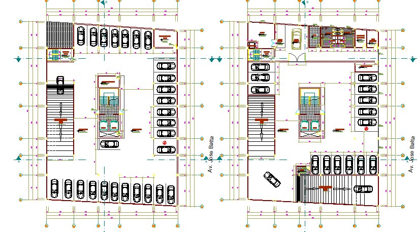 Spacious Parking Layout Plan Dwg File Cadbull