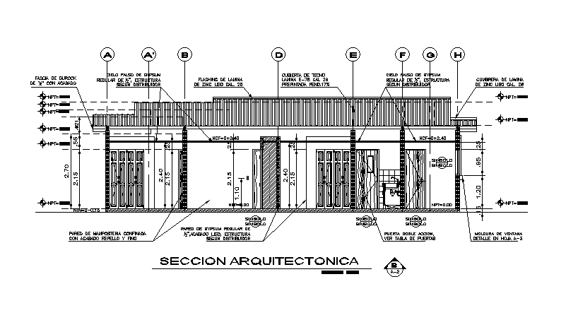 Span Roof House Section Section CAD Drawing Download DWG File - Cadbull