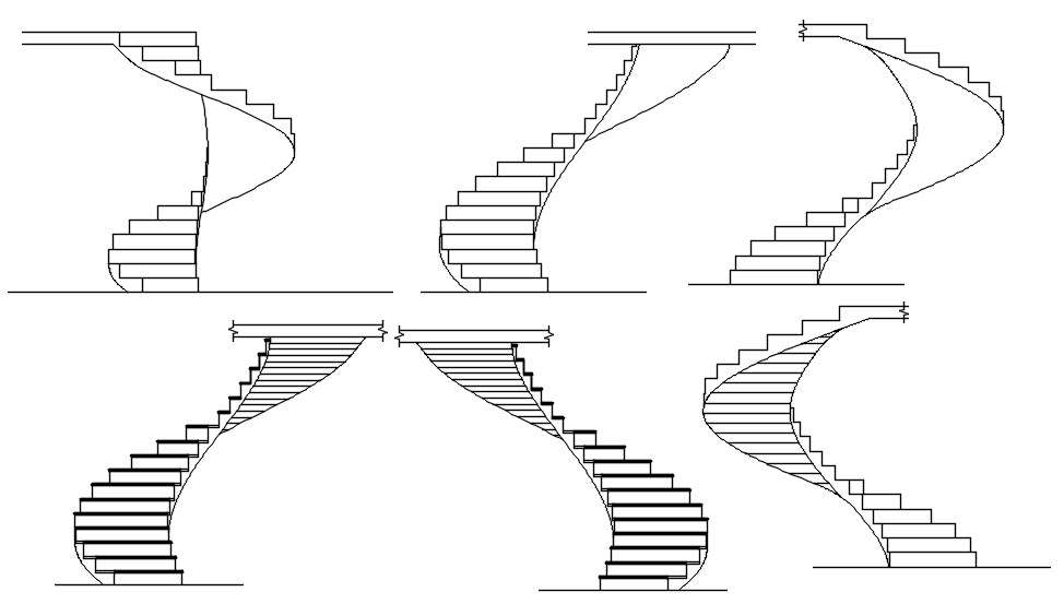 Spiral Stairs Block In Autocad, Dwg File. - Cadbull