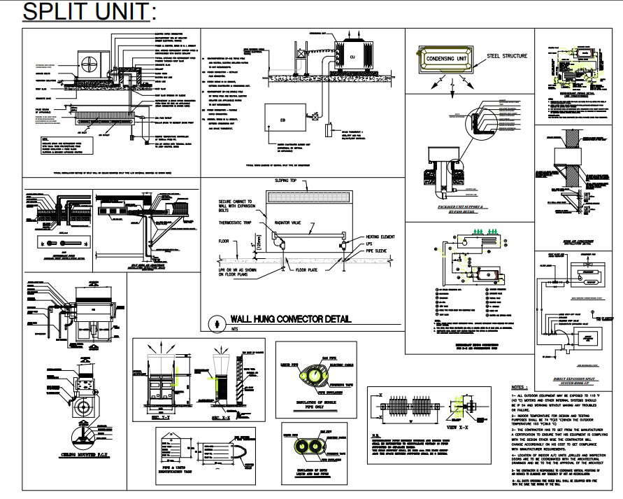 Split Unit AutoCAD Drawing - Cadbull