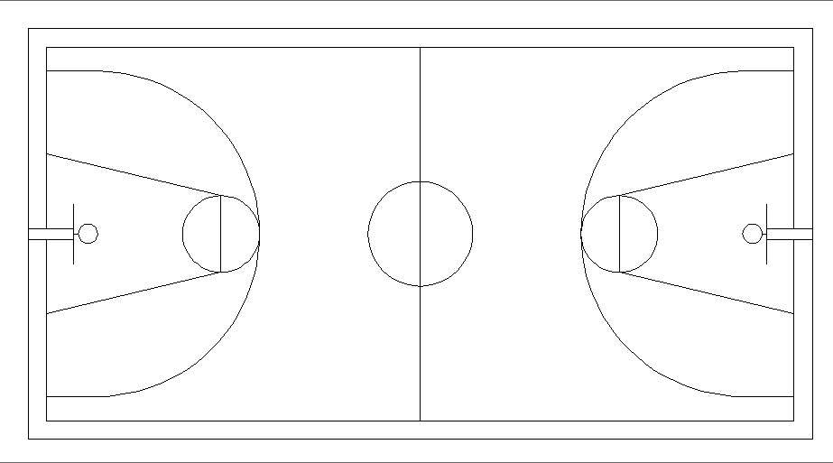 Sports Ground Top View Elevation Block Cad Drawing Details Dwg File 