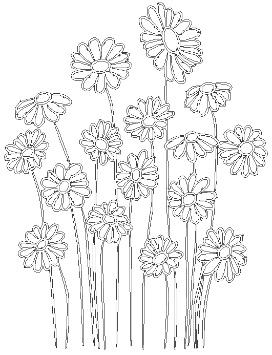 Spring flower silhouettes flowers vector image DWG AutoCAD file - Cadbull