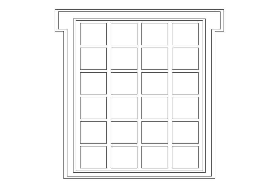 Square Window Details - Cadbull