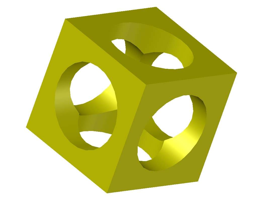 Square shape 3d cube block cad drawing details dwg file - Cadbull