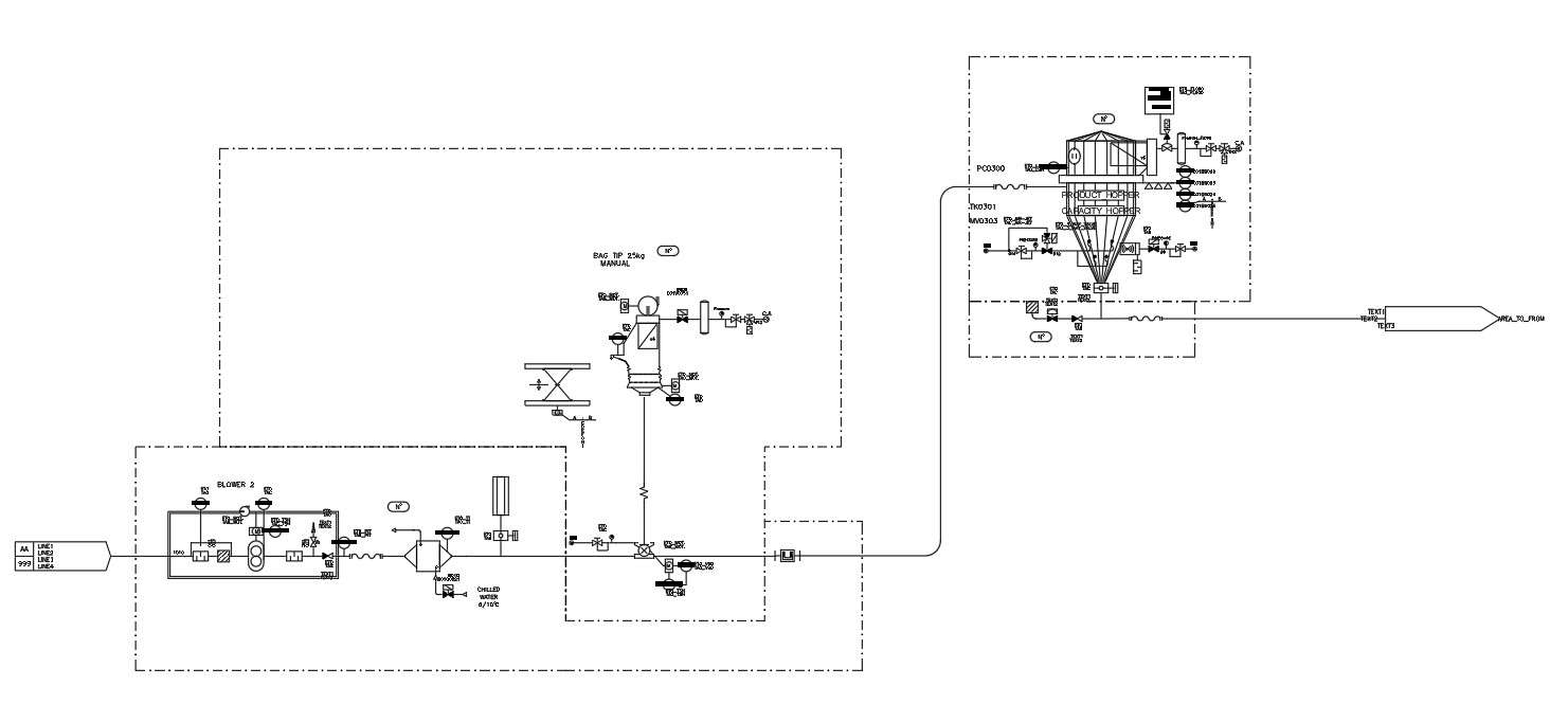 Stabilizer reception and buffer hopper design in AutoCAD 2D drawing