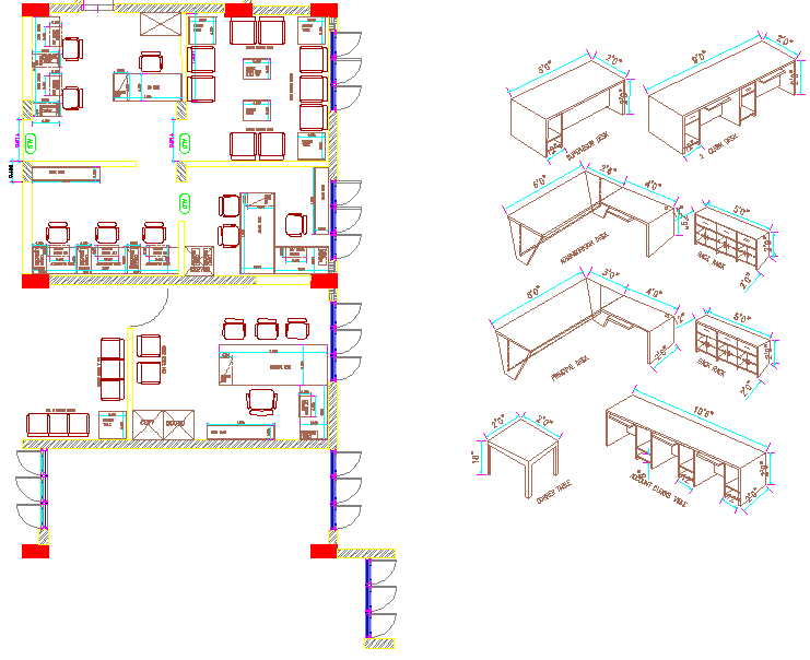 Staff Room Layout Plan Of A School Dwg File - Cadbull