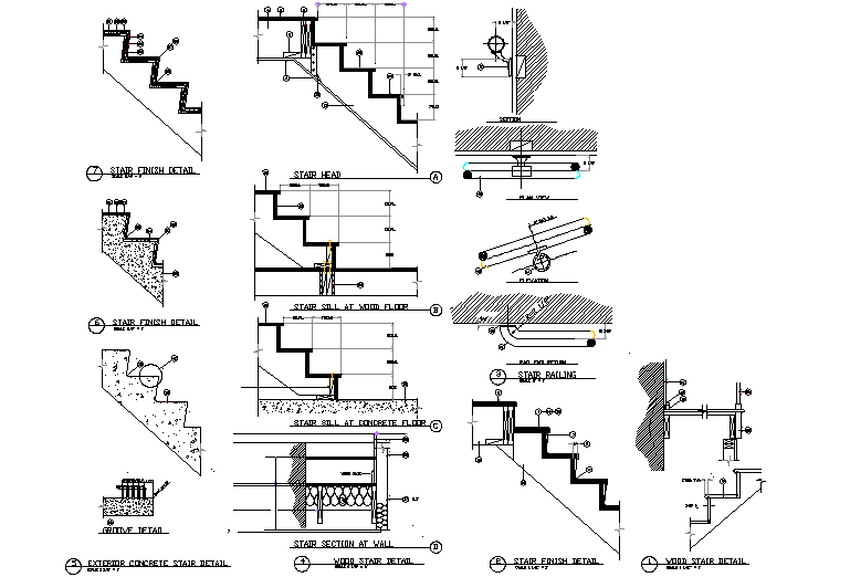 Stair Construction Section Drawing Dwg File Cadbull Images
