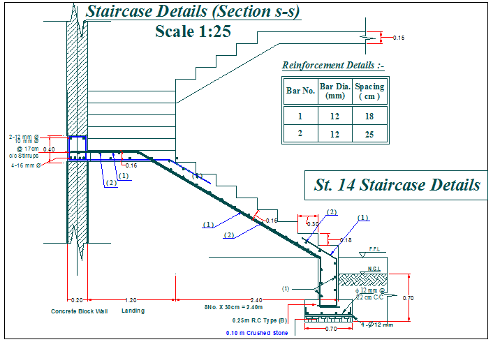 Stair Section Plan Detail View Dwg File Cadbull