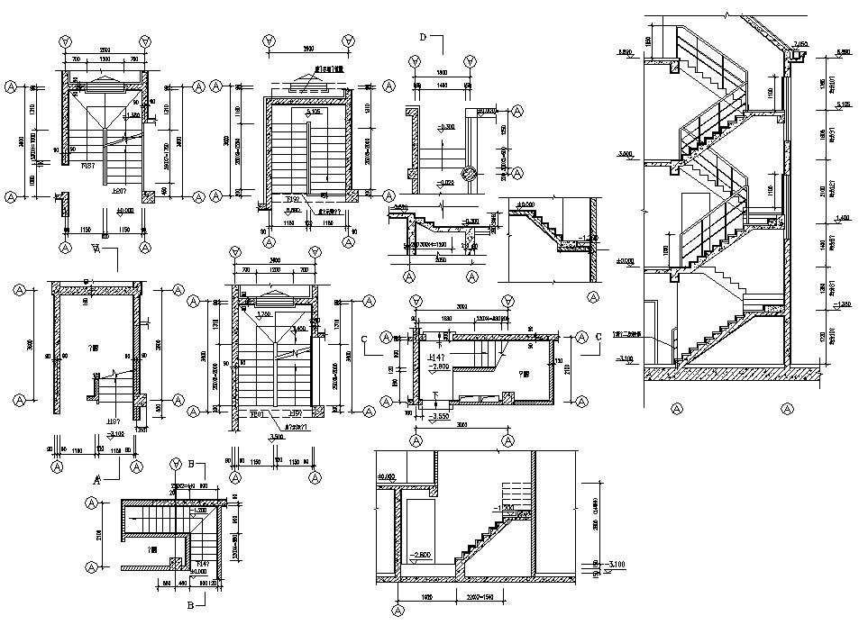 Staircase Detail DWG File - Cadbull