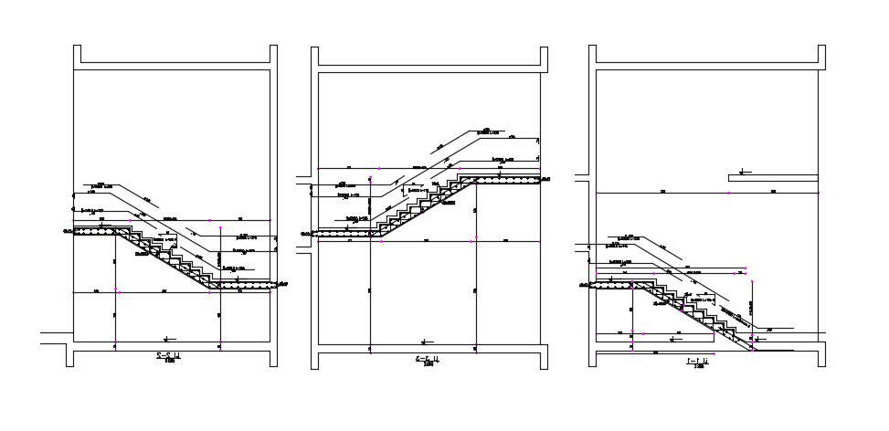 Staircase Section Design AutoCAD Drawing Download - Cadbull