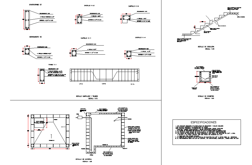 Staircase and column section plan detail dwg file - Cadbull