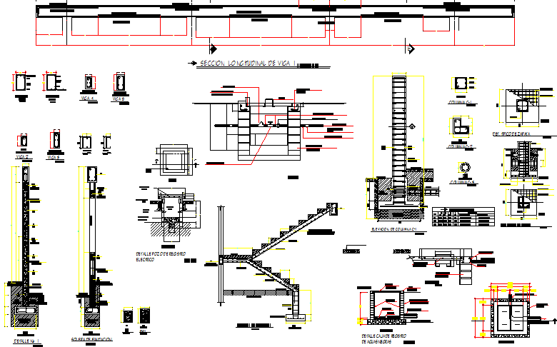 Staircase and constructive details of bungalow dwg file - Cadbull