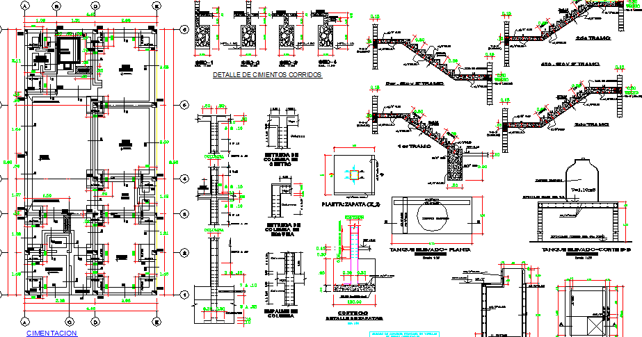 Staircase construction with column and beam of admin office dwg file ...