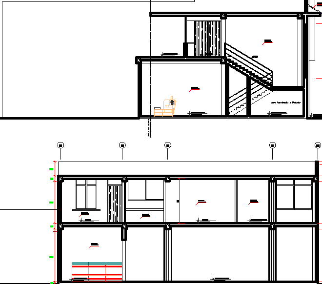 Staircase design and sectional details dwg file - Cadbull