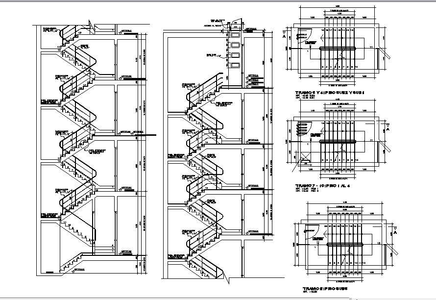 Staircase design with detail dimension in dwg filev - Cadbull