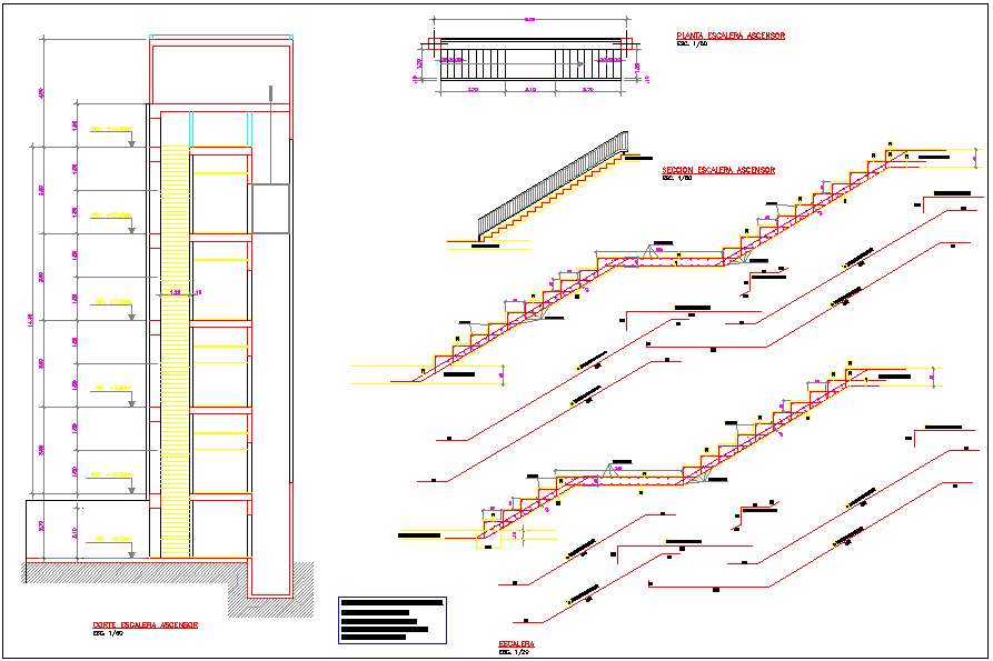 Staircase structure design - Cadbull