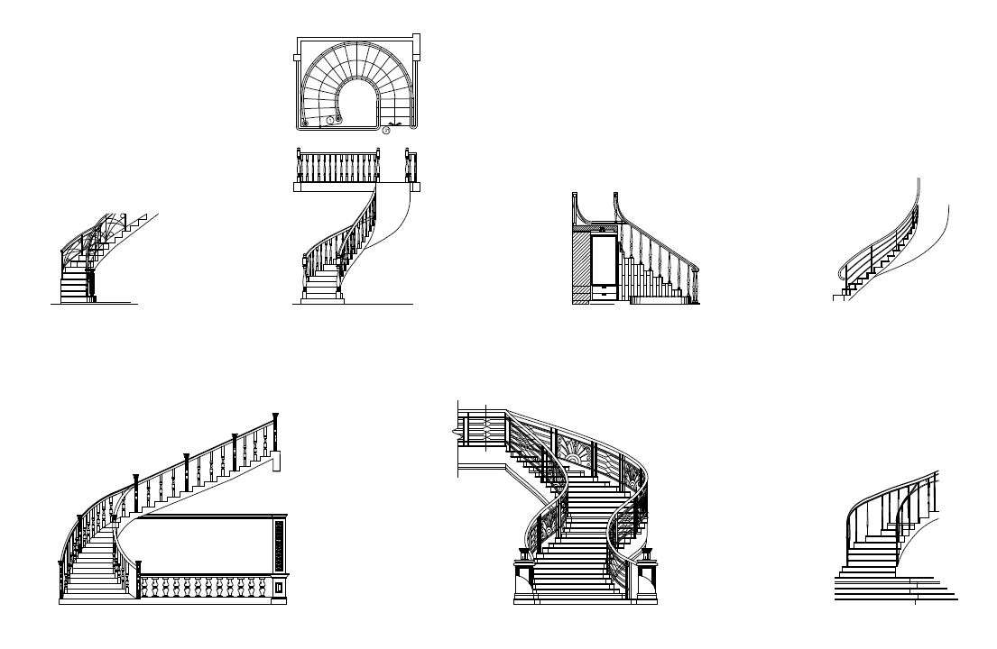 Free Download Staircase Designs DWG File - Cadbull