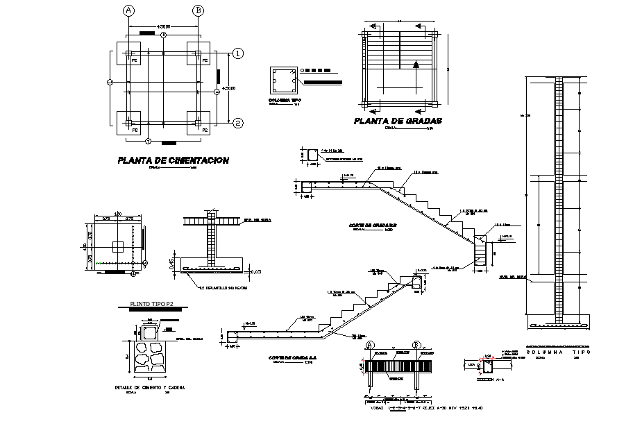 Staircase detail drawing separated in this AutoCAD file. Download this ...