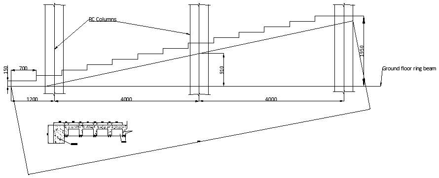 Staircase detail of the Burundi church detail is given in this AutoCAD ...