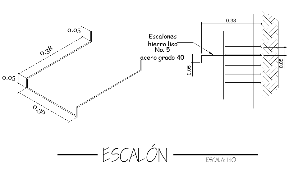 Staircase plan and section view is given in this Autocad drawing file ...