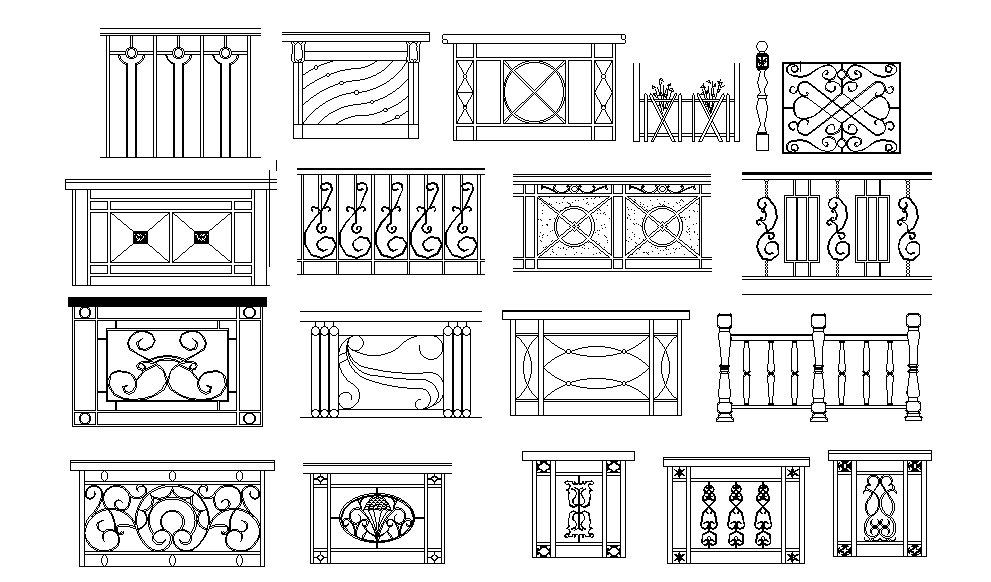 Staircase rail design is given in this Autocad drawing file. Download ...