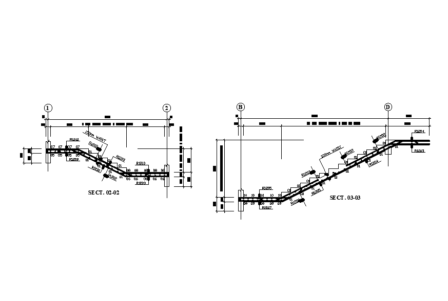 Staircase section view of 14x19 work shop building is given in this ...