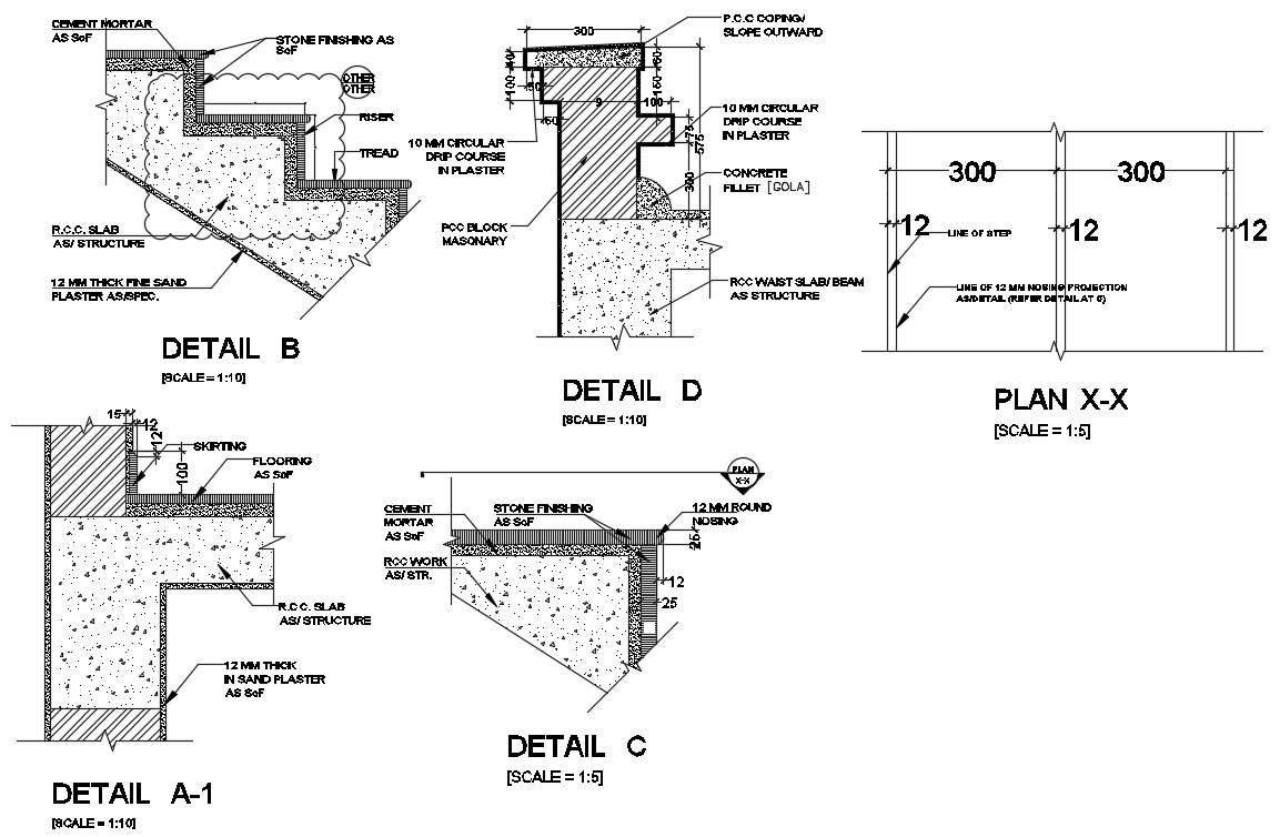 Concrete Stair Sections Cad Files Dwg Files Plans And - vrogue.co