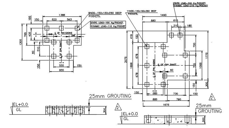 Static Load Plan And Section Drawing Dwg File - Cadbull