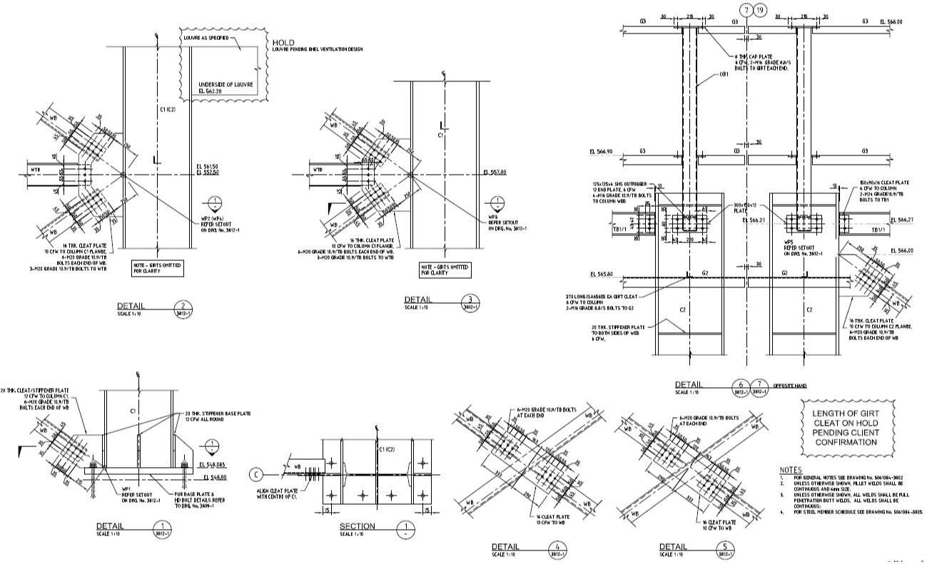 Steel Beam To Column Connection Design PDF File Cadbull