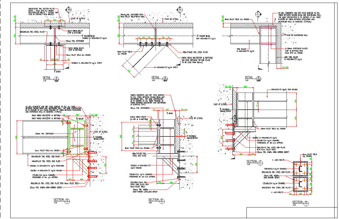 Steel Structure Connection View Detail Dwg File Cadbull