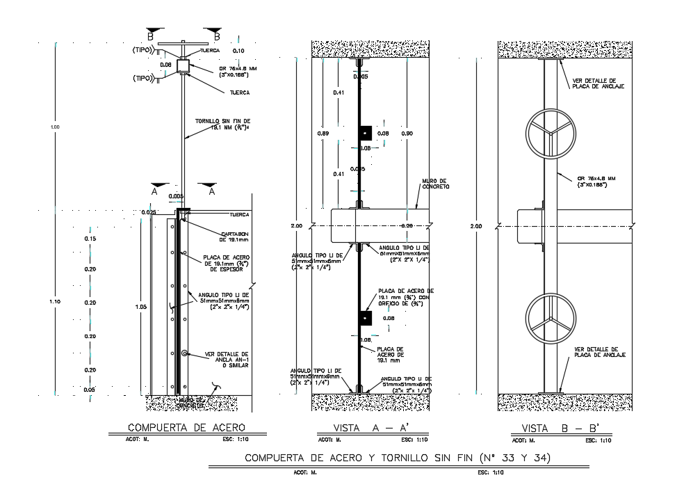 Steel Gate Section Drawing Download DWG File - Cadbull