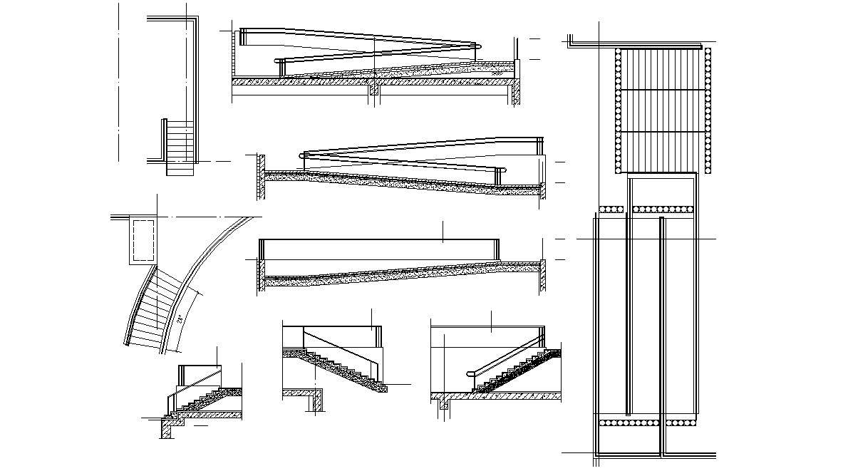 Steps Ramp Design AutoCAD Drawing - Cadbull