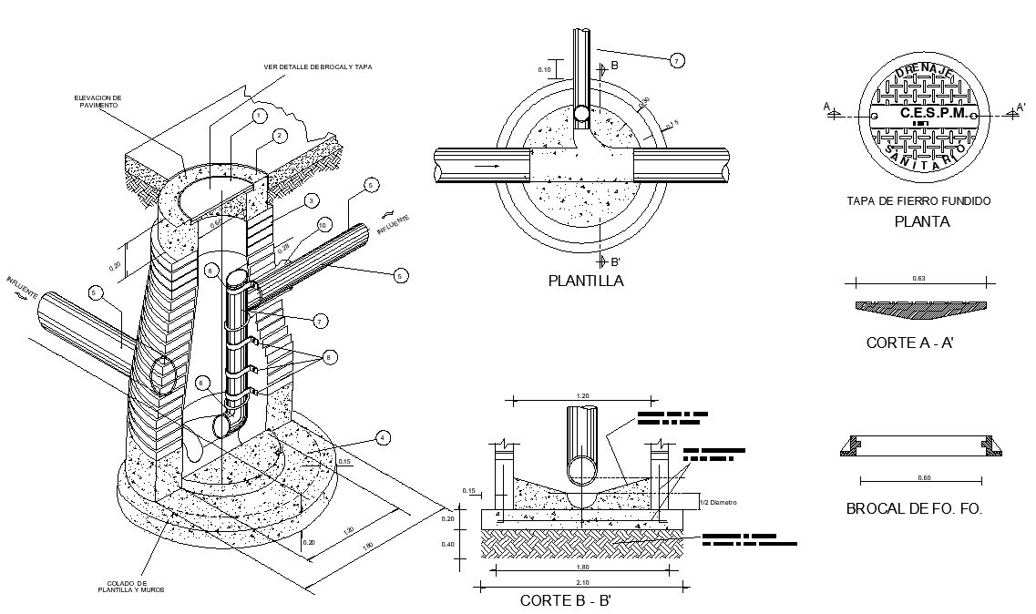 Storm sewer plan and section autocad file - Cadbull