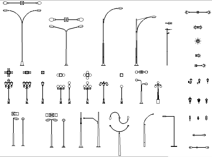 Street light elevation detail dwg file - Cadbull