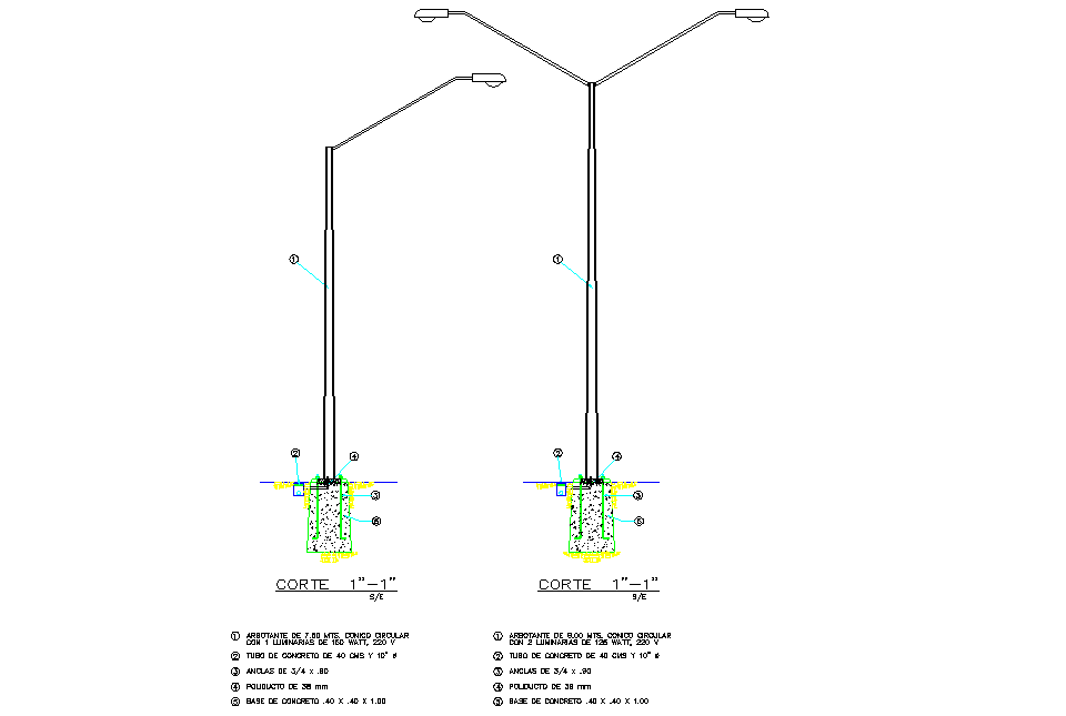 Modern Street Light Pole Front Elevation Cad Block Details Dwg File   Street Light Elevation Detail Dwg File Tue Jun 2018 11 36 53 