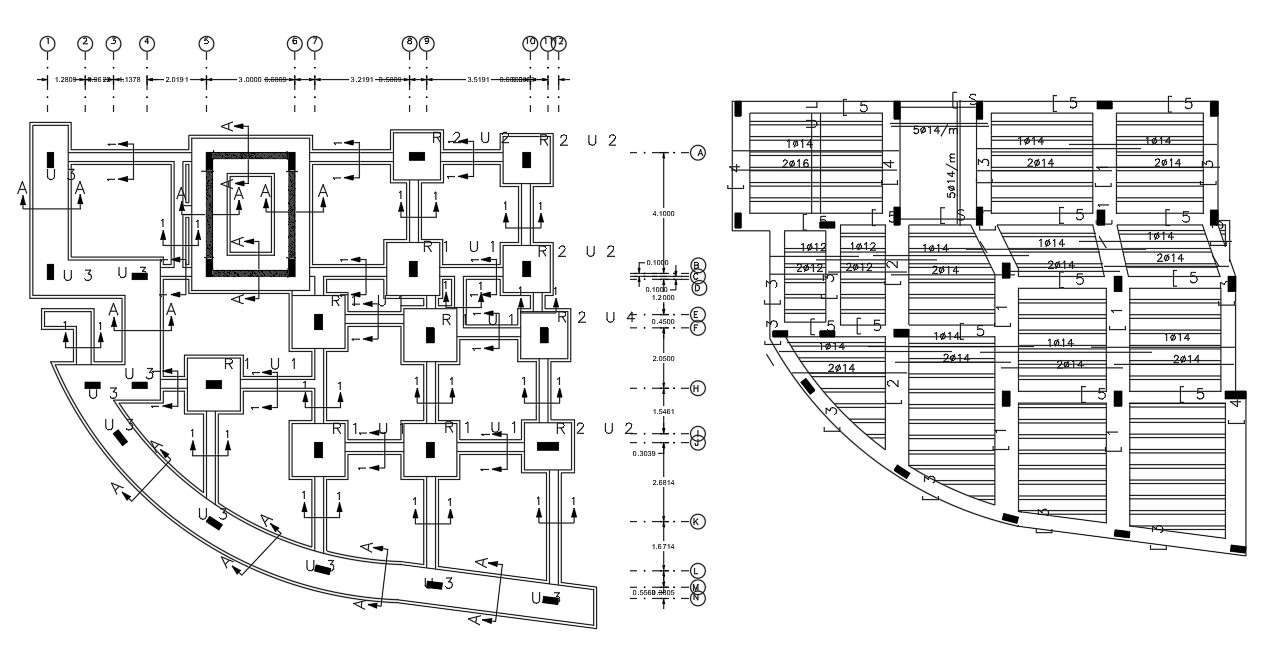 Structural Column Footing Design With Slab AutoCAD Drawing - Cadbull