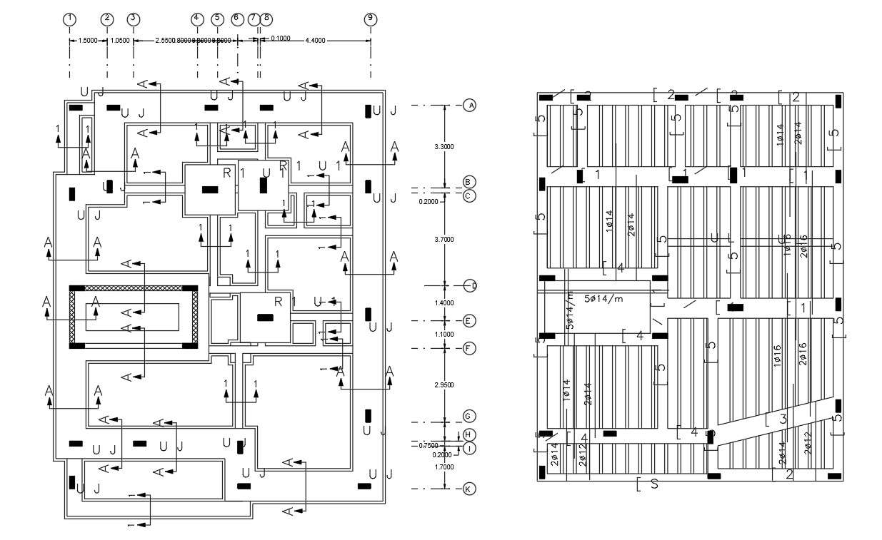 Structural Column Foundation And Excavation Layout AutoCAD File - Cadbull