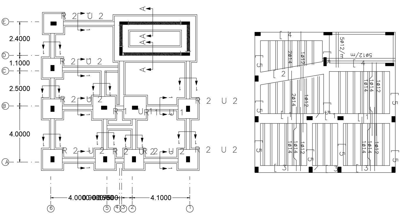 Structural Column Foundation Design With Slab AutoCAD Drawing - Cadbull