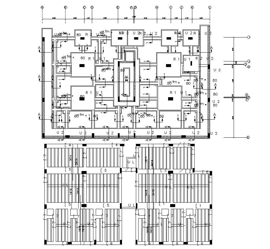 Structural Column Foundation Design With Slab Bars CAD Drawing - Cadbull