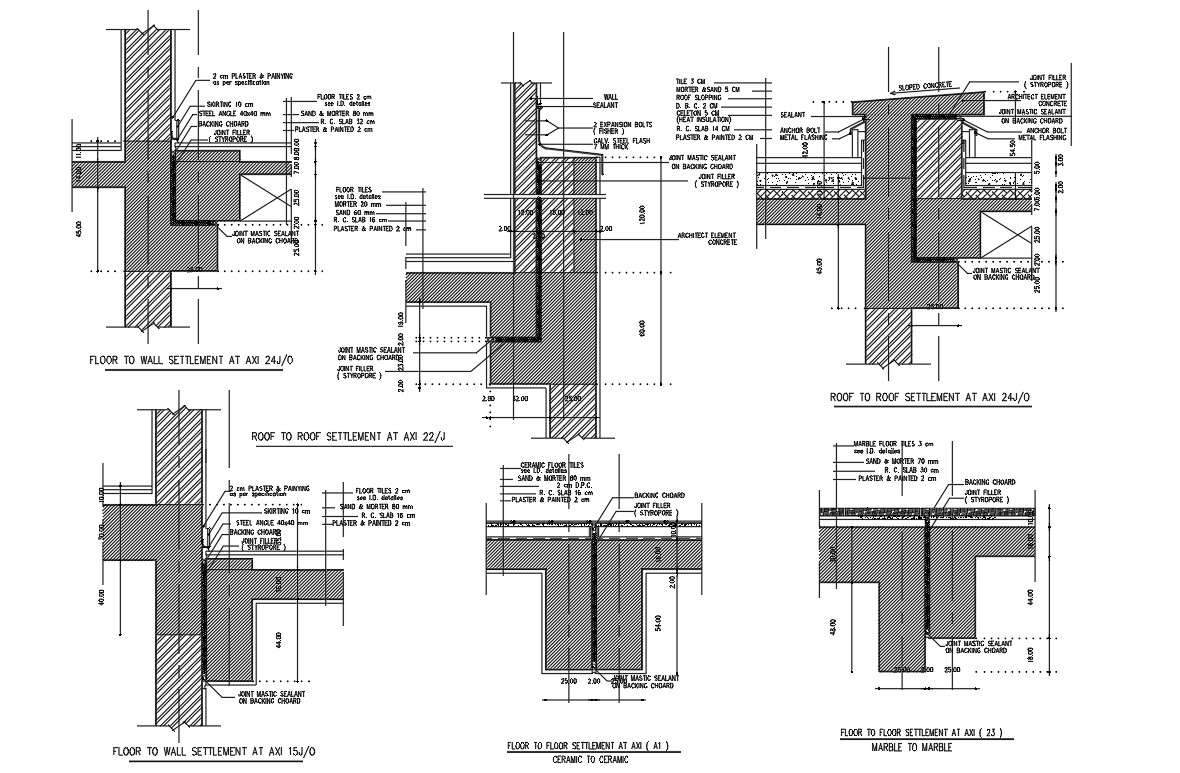 Structural Drawing Of Wall Sections Dwg File Cadbull