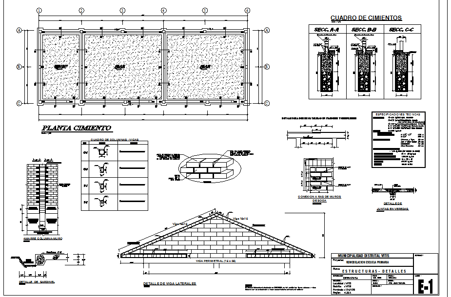 Structural building plan detail dwg file - Cadbull