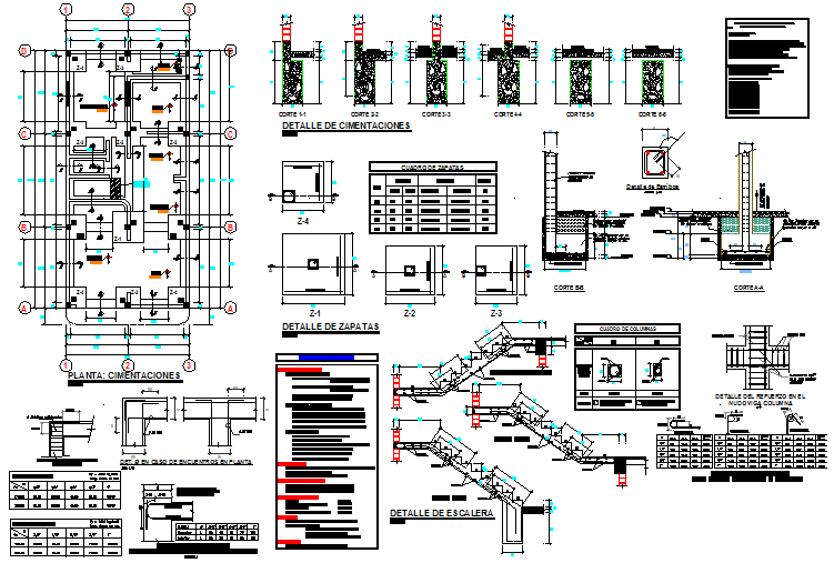 Structural building plan detail dwg file - Cadbull