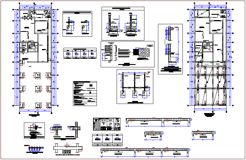 Structural design of bank dwg file - Cadbull