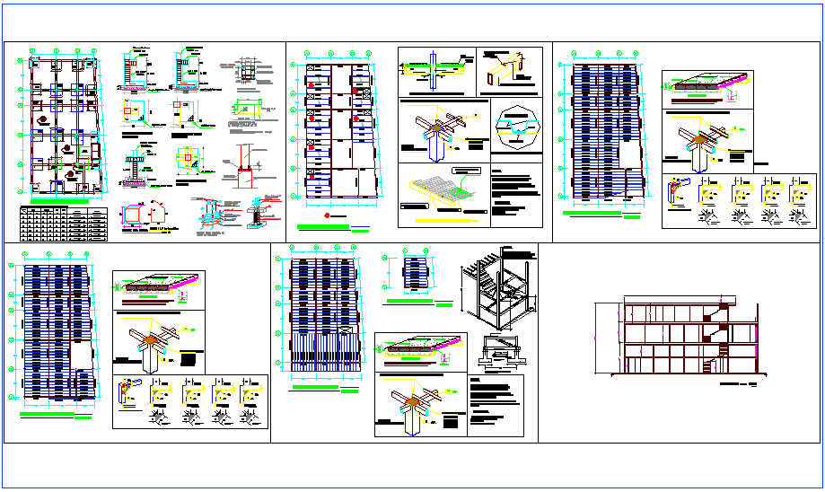 Structural plan,section view and detail of commercial building dwg file ...