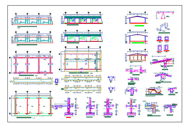 Structural Plan And Elevation With Structural Detail Of School Dwg File 