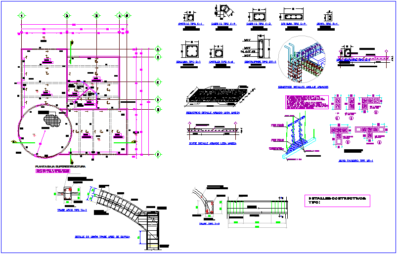  Structural  plan  of multi purpose use hall dwg file Cadbull