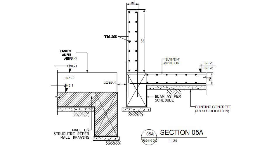 Structural Mall Drawing and Beam schedule section details are given in ...