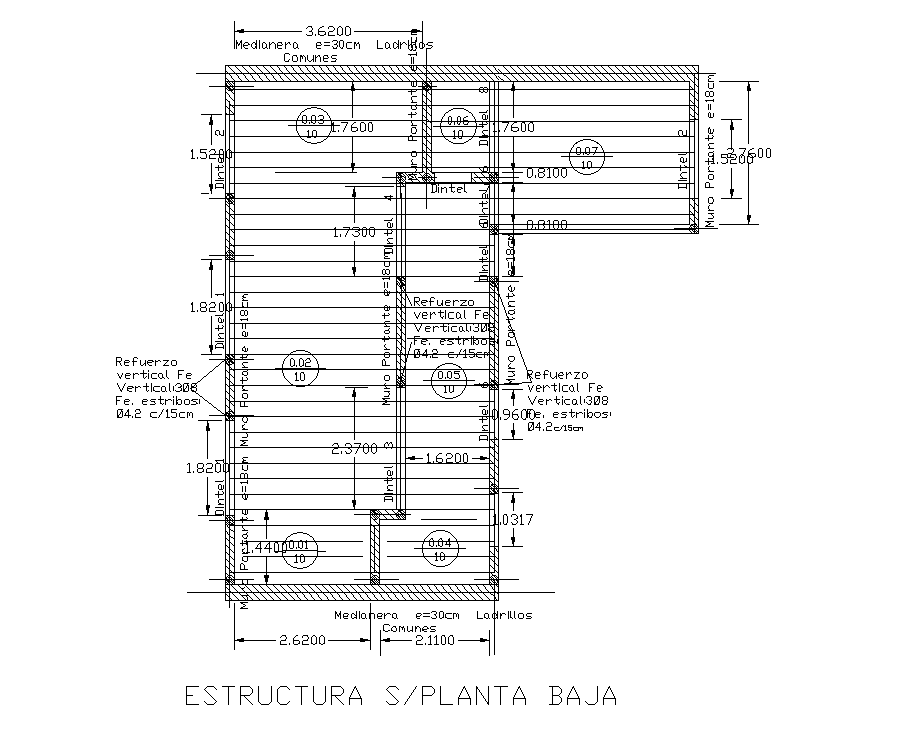 Structural Detail Of 9x10m House Plan Is Given In This Autocad Drawing Model Download Now