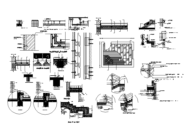 Structure & Stair detail - Cadbull